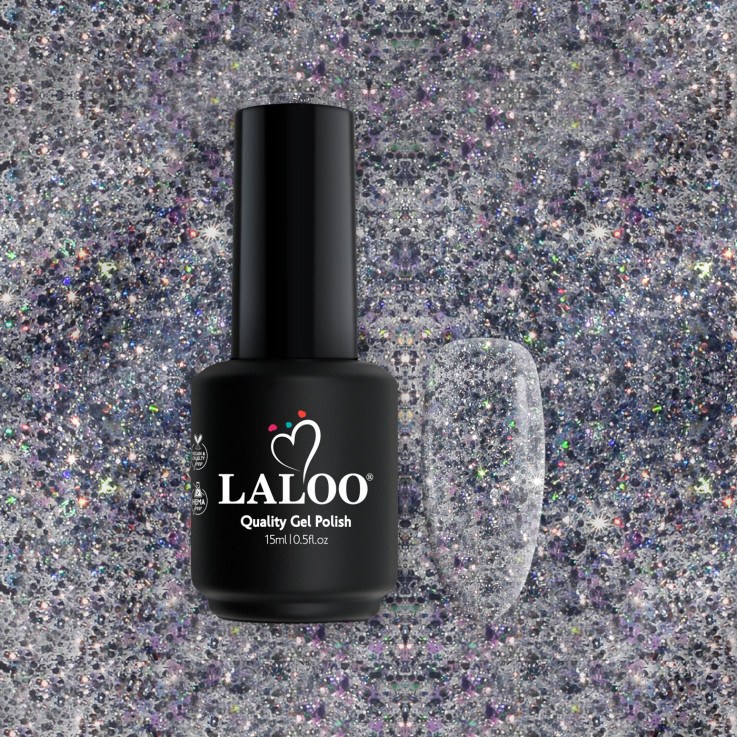 Νο.465 Silver with green flakes | Gel Polish 15ml